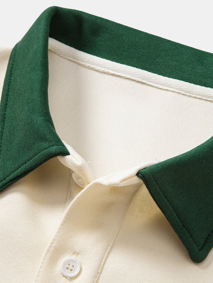 Relaxed Fit Contrast Polo Sweatshirt