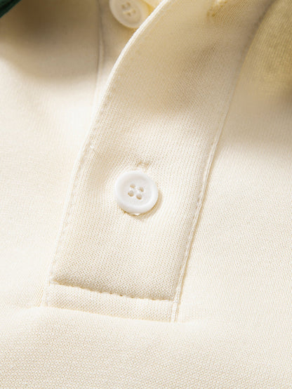 Relaxed Fit Contrast Polo Sweatshirt