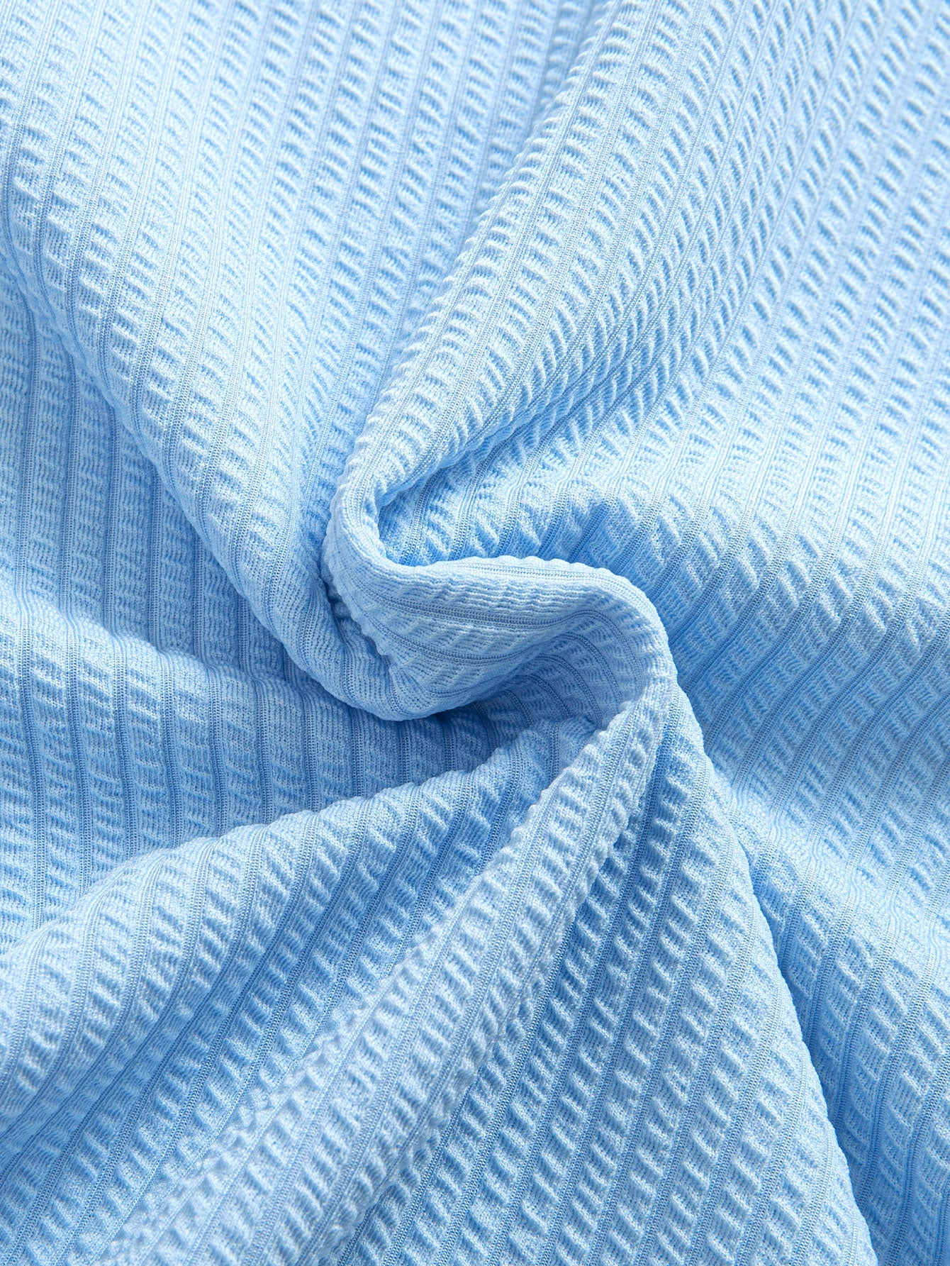 Rippstrick Kapuzen-T-Shirt mit abgerundetem Saum