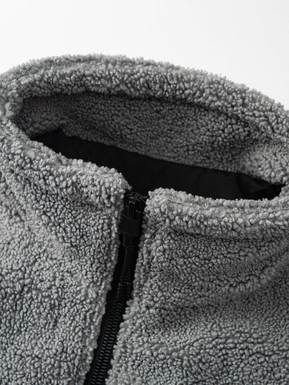 Farbblock Teddy Reißverschlussjacke