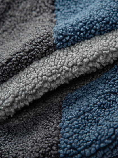 Farbblock Teddy Reißverschlussjacke