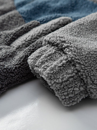 Farbblock Teddy Reißverschlussjacke