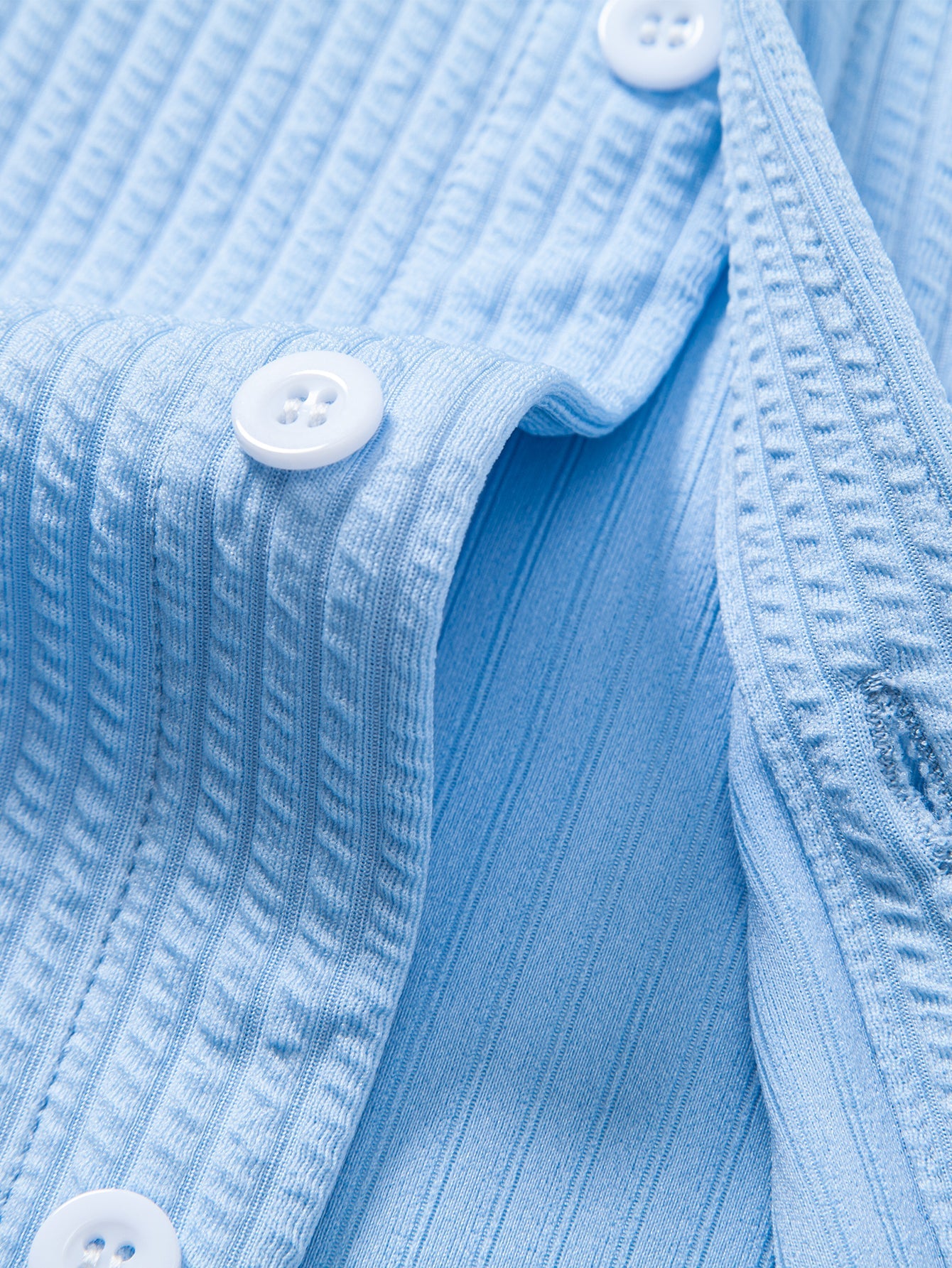 Langärmliges Muskel-Fit Rippstrick Hemd mit Knöpfen und gerade geschnittene Rippstrickhose