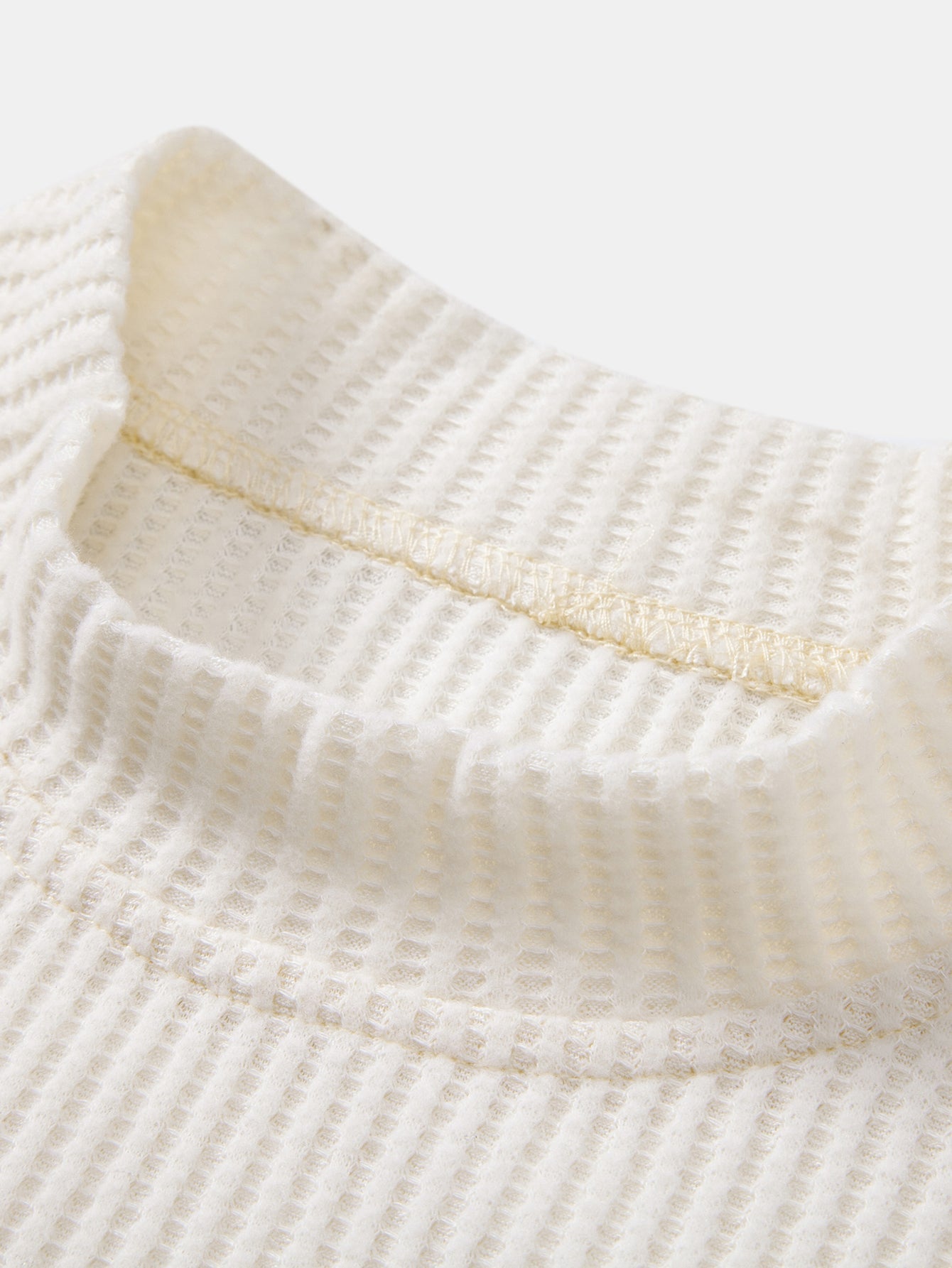 Langarm Waffelshirt mit Stehkragen