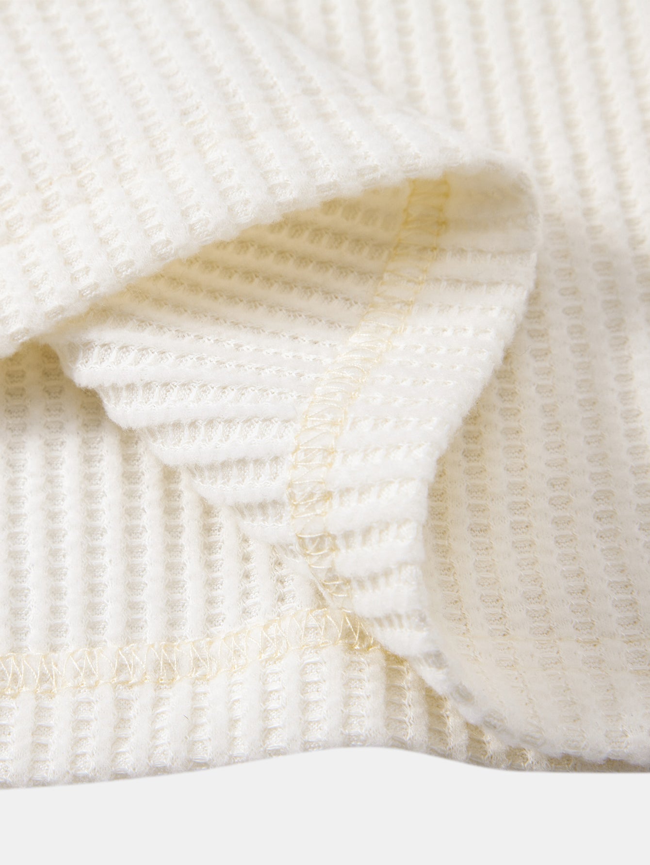 Langarm Waffelshirt mit Stehkragen