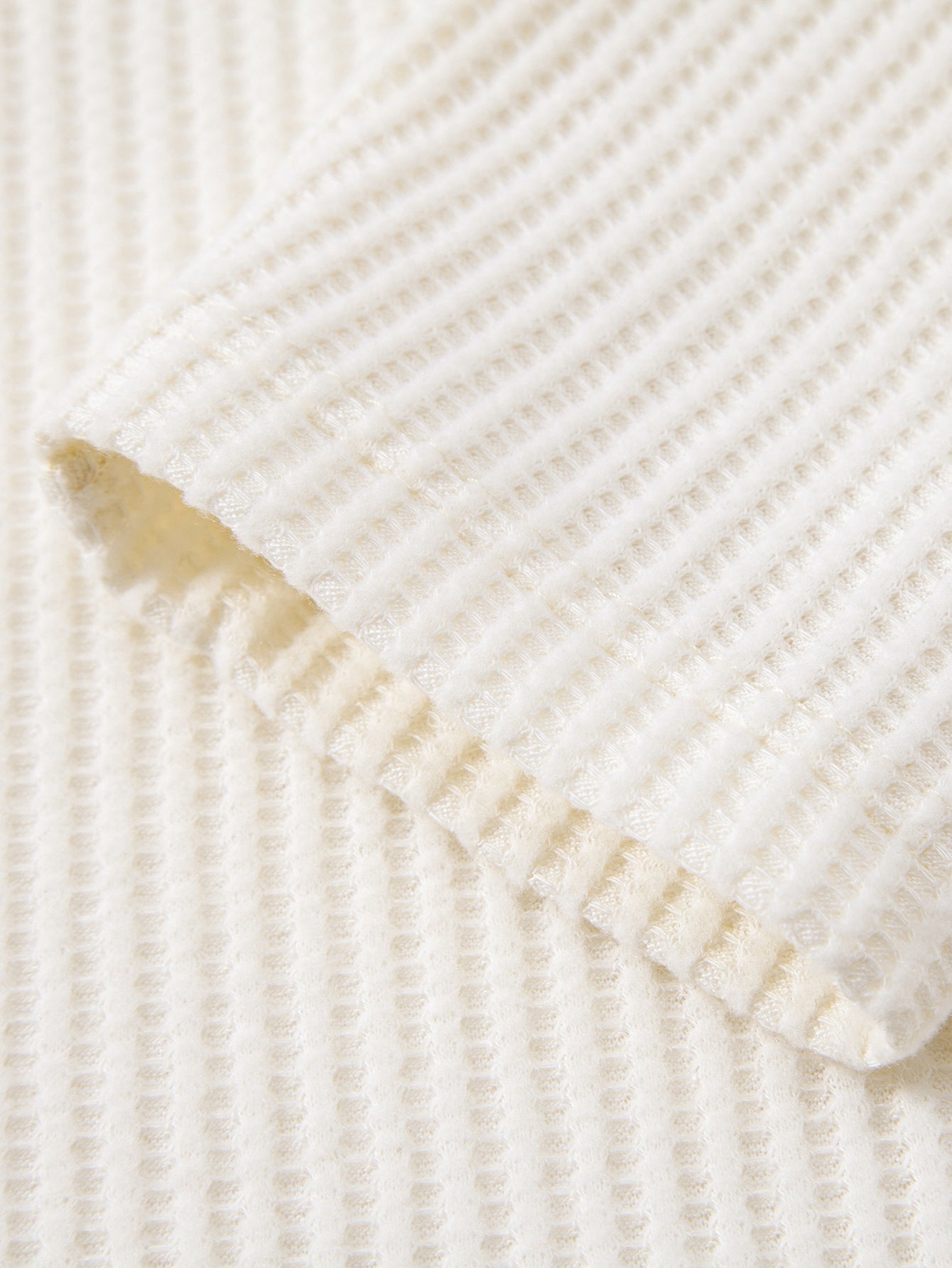 Langarm Waffelshirt mit Stehkragen