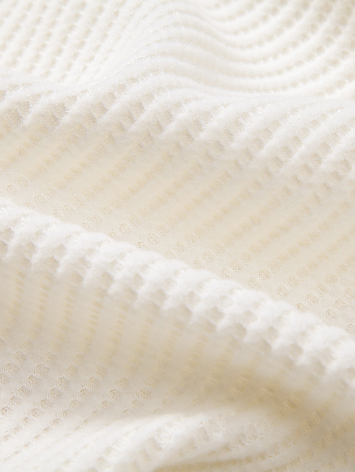 Langarm Waffelshirt mit Stehkragen