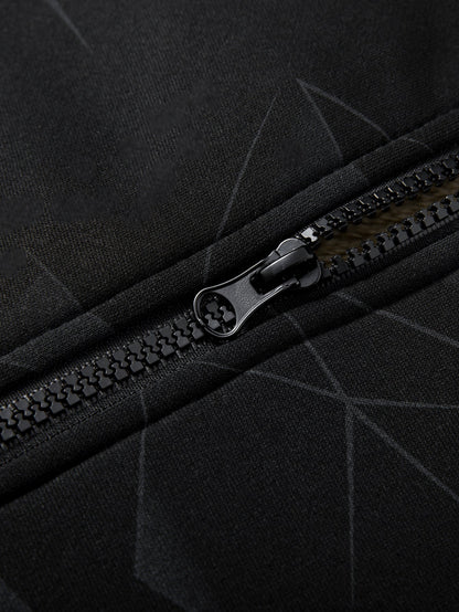 Geometrisch gemusterte Teddy-Fleece Baseballjacke