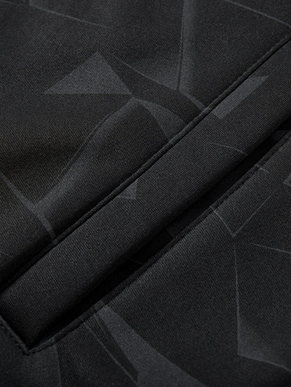 Geometrisch gemusterte Teddy-Fleece Baseballjacke