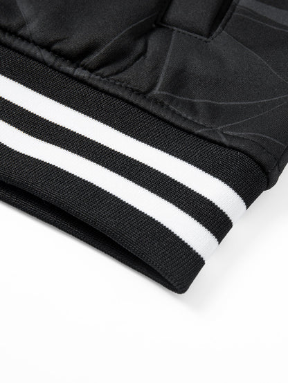 Geometrisch gemusterte Teddy-Fleece Baseballjacke