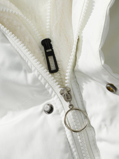 2-in-1 Teddy Hoodie Puffer Coat