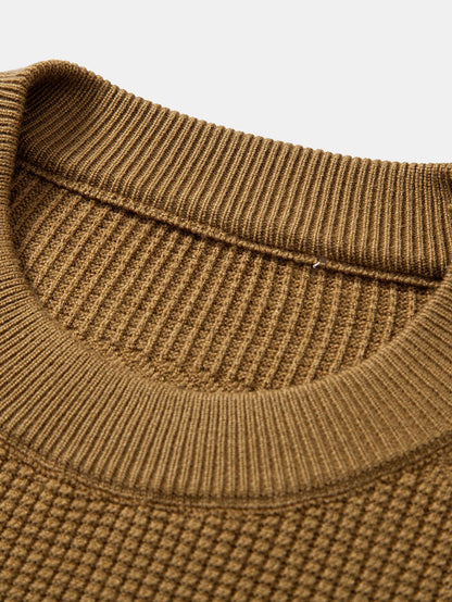 Geometrischer Jacquard Rundhals Sweater