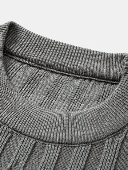 Strukturierter Pullover mit Rundhalsausschnitt