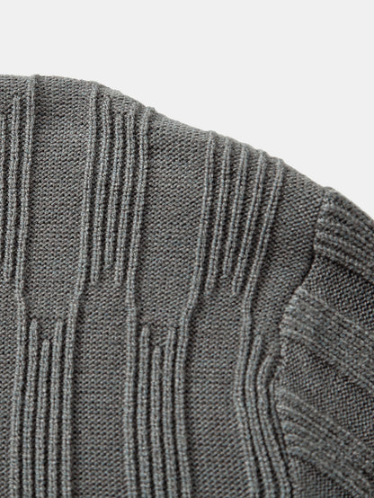 Gestreifter Rundhals-Pullover