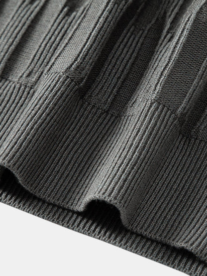 Strukturierter Pullover mit Rundhalsausschnitt