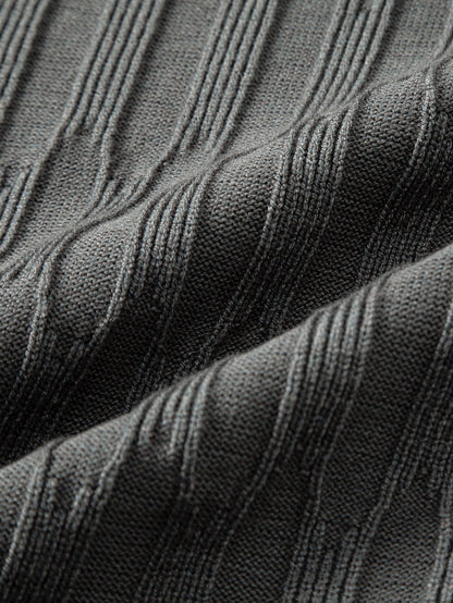 Strukturierter Pullover mit Rundhalsausschnitt