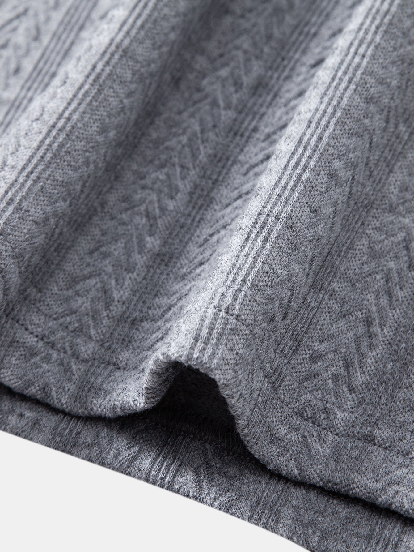 Langarm Jacquard Poloshirt mit Weizenähren-Muster