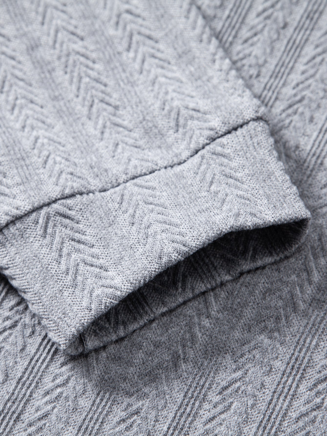 Langarm Jacquard Poloshirt mit Weizenähren-Muster