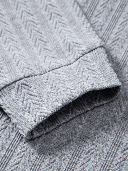 Langarm Weizenähren Jacquard Poloshirts Shirt