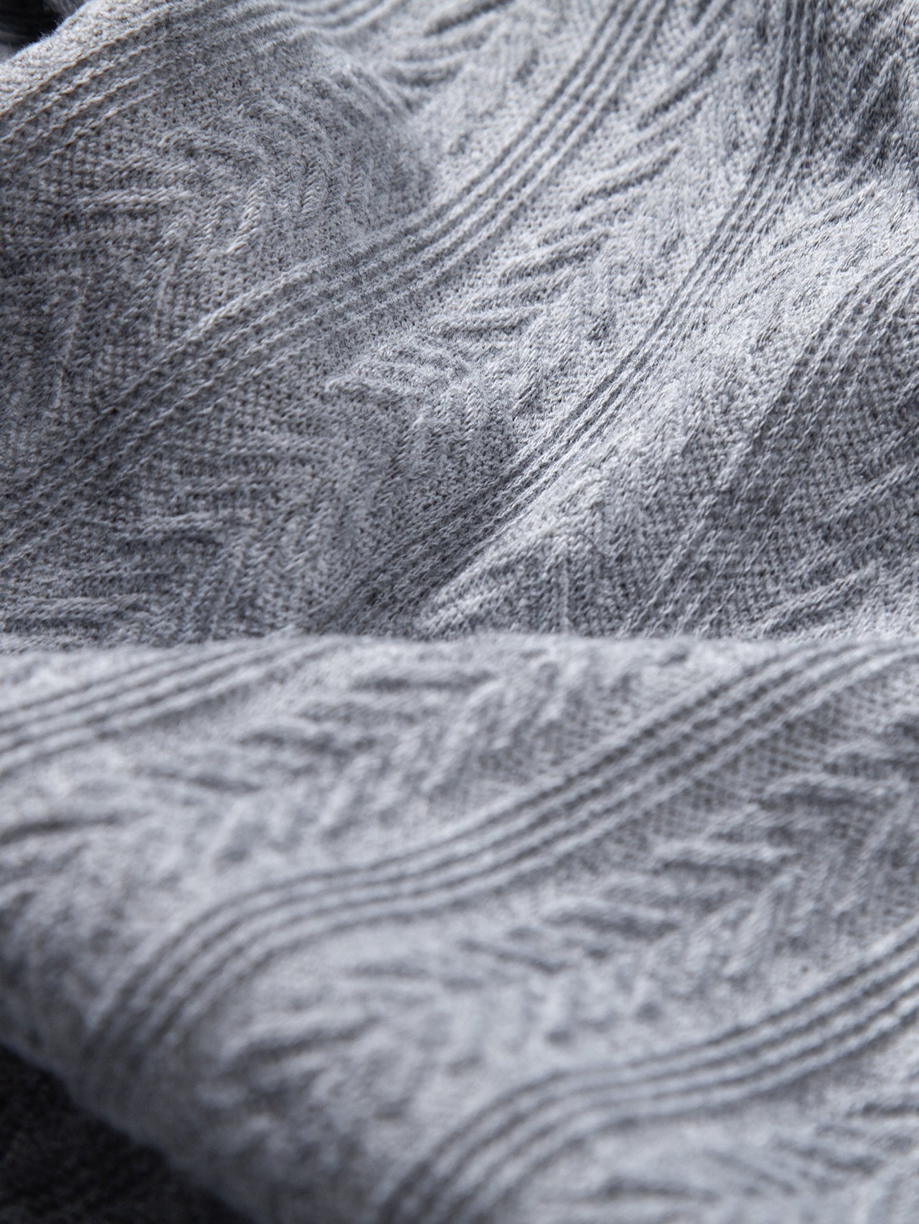 Langarm Weizenähren Jacquard Poloshirts Shirt