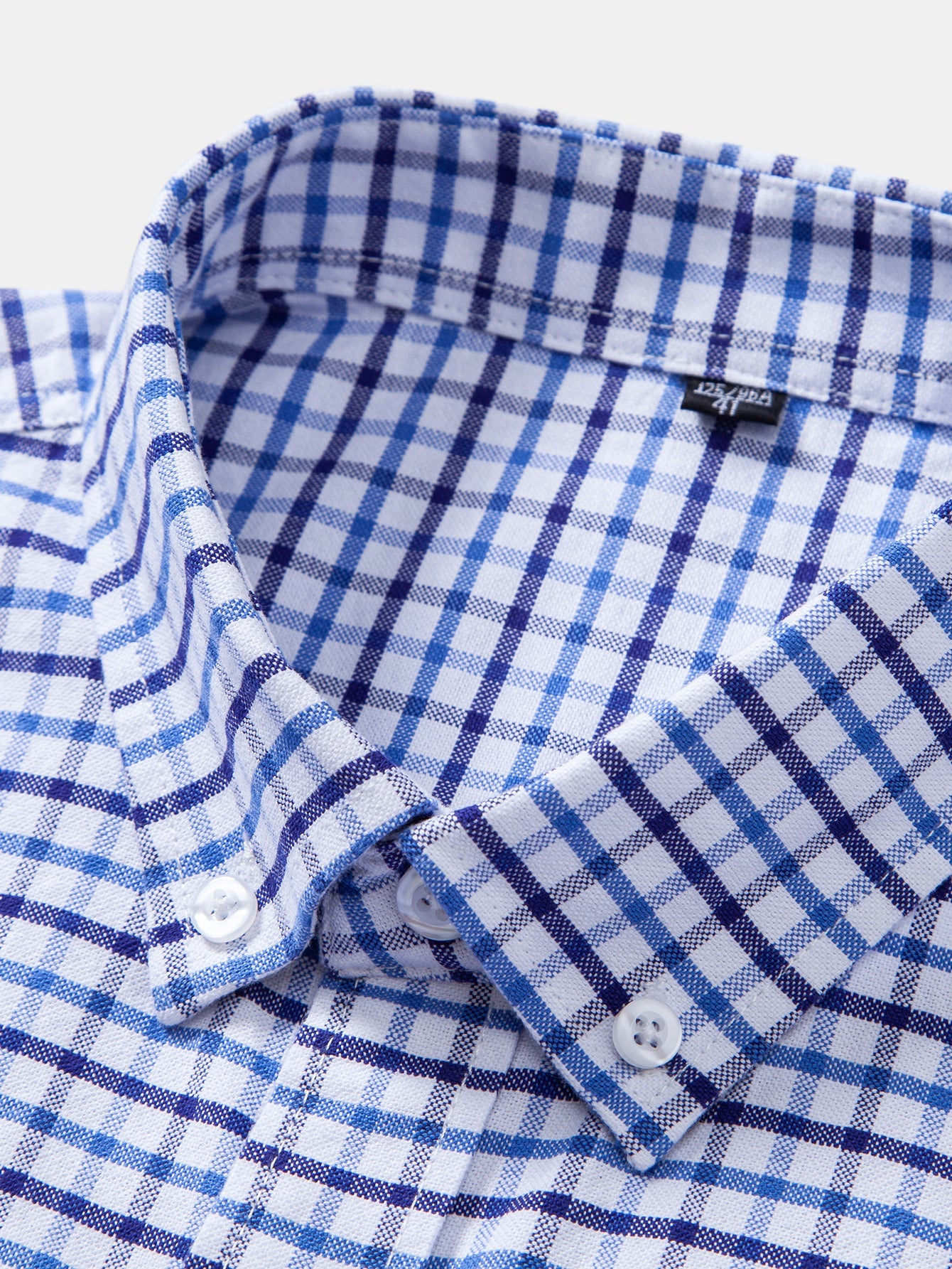 Karriertes Baumwollhemd mit Cowboy-Stickerei und Knöpfen