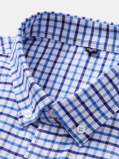 Cowboy Stickerei Baumwolle Kariertes Hemd mit Knöpfen