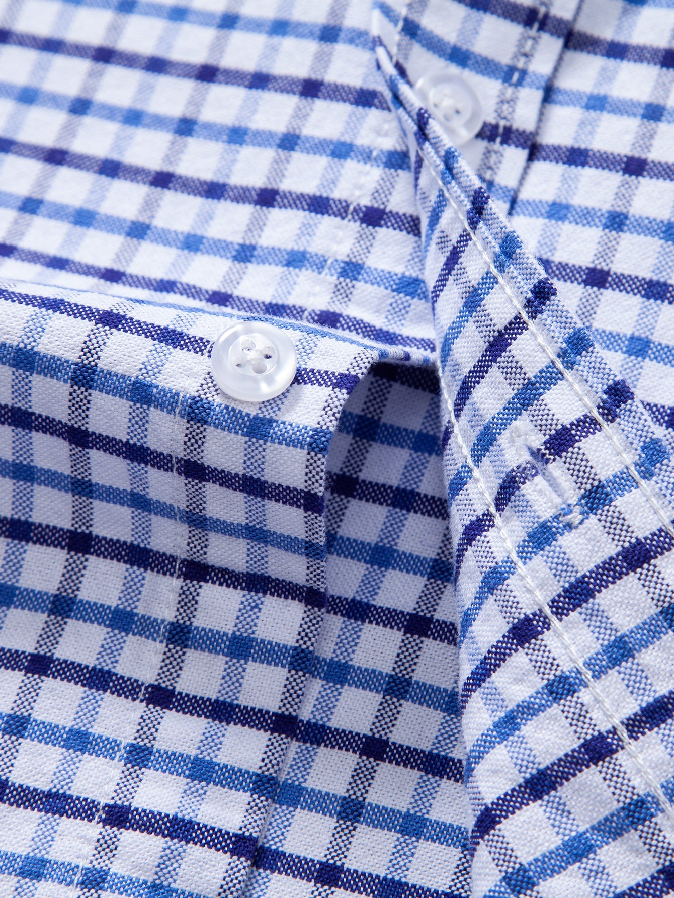 Karriertes Baumwollhemd mit Cowboy-Stickerei und Knöpfen