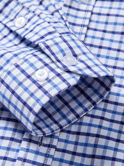 Cowboy Stickerei Baumwolle Kariertes Hemd mit Knöpfen