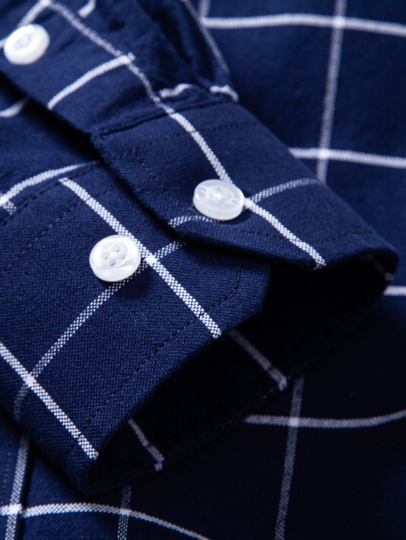 Karierter Cowboy-Stickerei Baumwollhemd mit Knöpfen