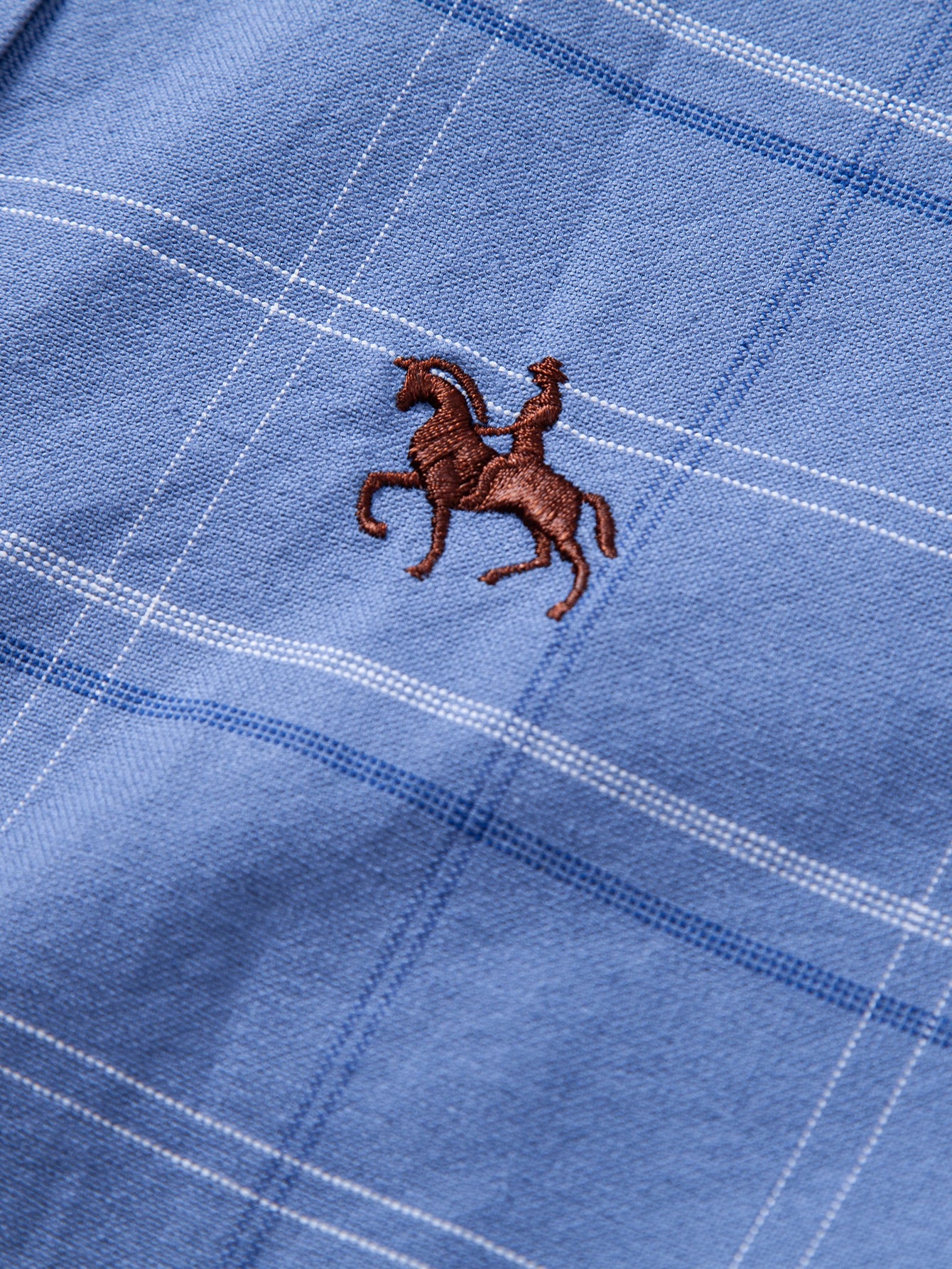 Karierter Baumwoll-Cowboy-Hemd mit Knopfdetails und Stickerei