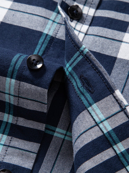 Cowboy Stickerei Baumwolle Kariertes Hemd mit Knöpfen