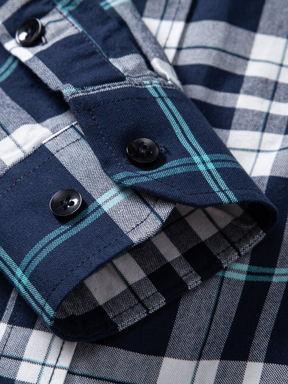 Cowboy Stickerei Baumwolle Kariertes Hemd mit Knöpfen