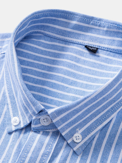 Cowboy Stickerei Baumwolle Oxford Streifenhemd