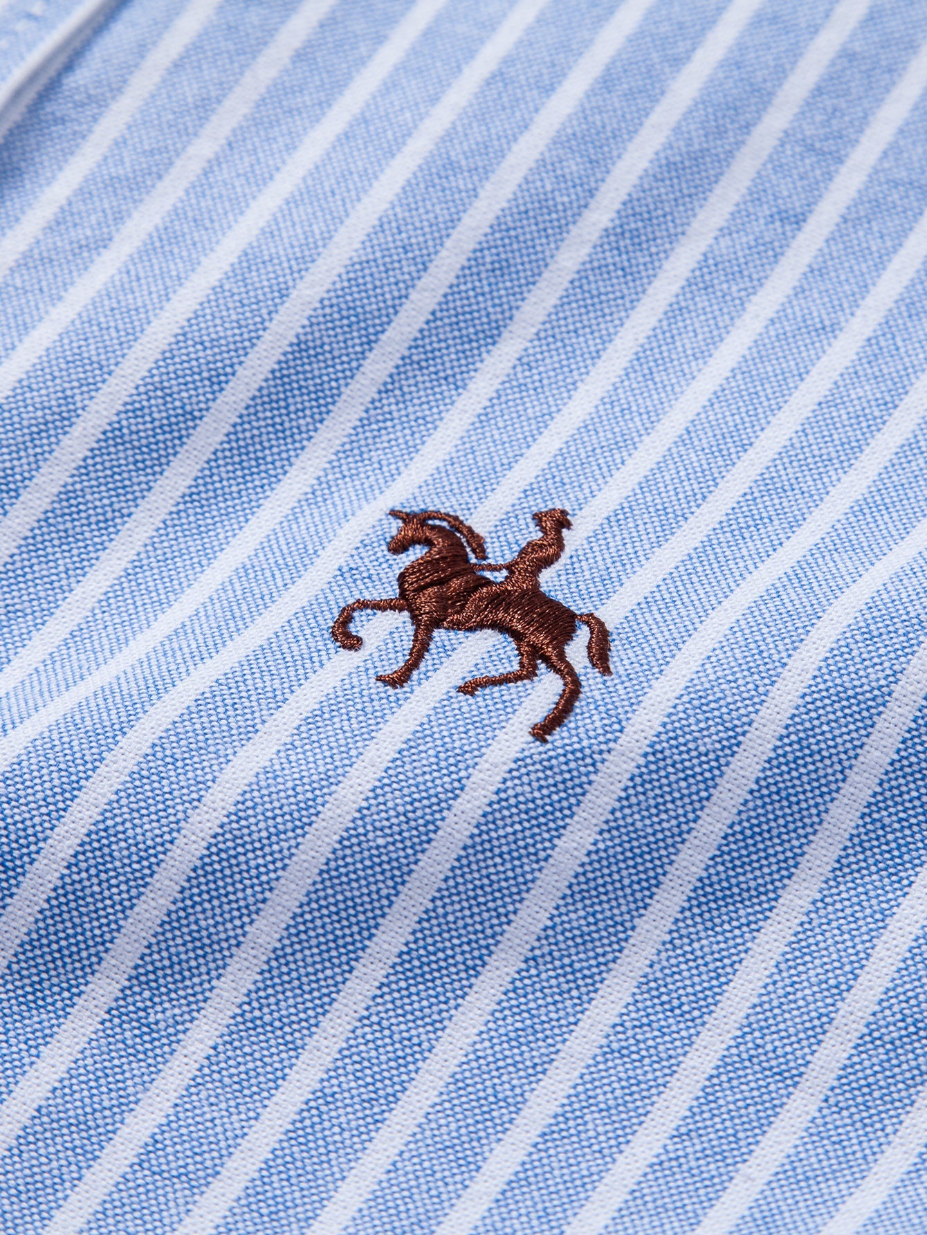 Cowboy Stickerei Baumwolle Oxford Streifenhemd