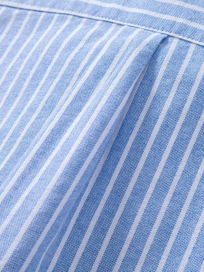 Cowboy Stickerei Baumwolle Oxford Streifenhemd