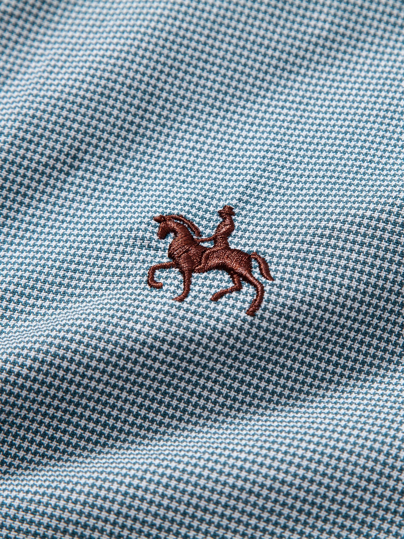 Cowboy-Stickerei Baumwollhemd mit Hahnentritt und Knöpfen