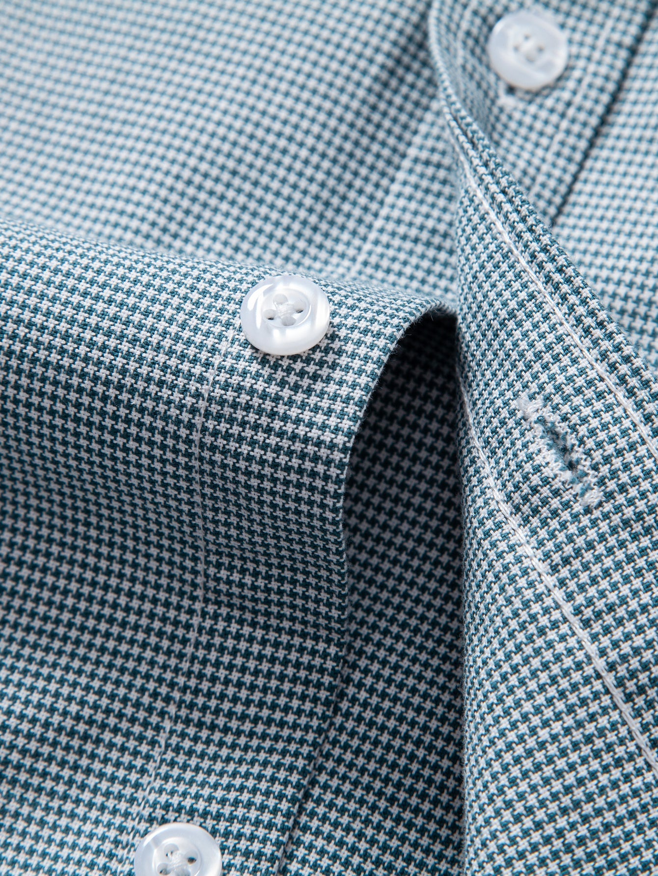 Cowboy-Stickerei Baumwollhemd mit Hahnentritt und Knöpfen