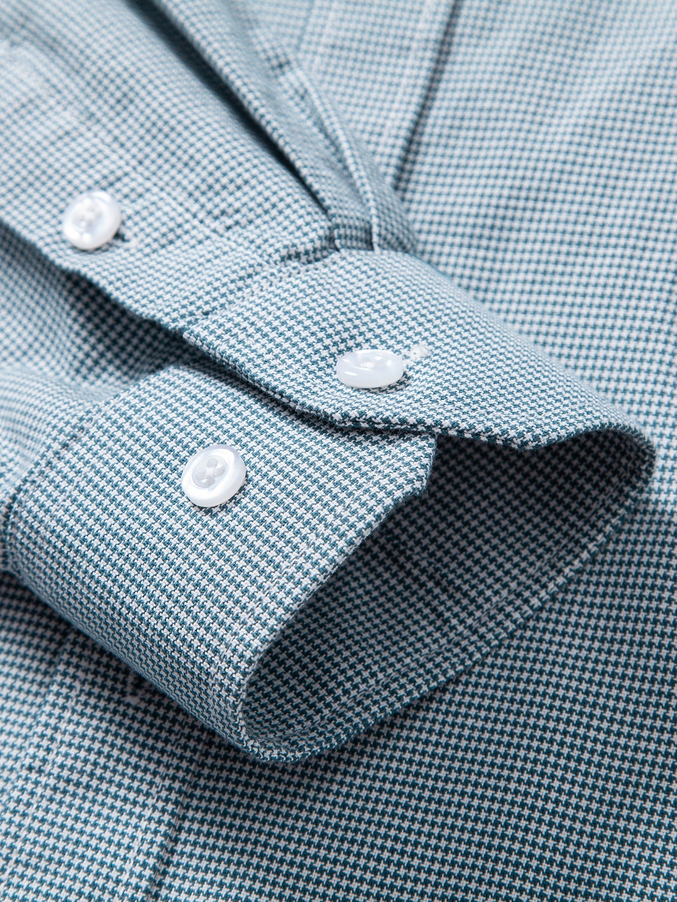 Cowboy-Stickerei Baumwollhemd mit Hahnentritt und Knöpfen