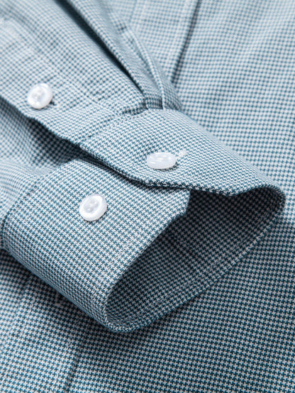 Cowboy-Stickerei Baumwollhemd mit Hahnentritt und Knöpfen