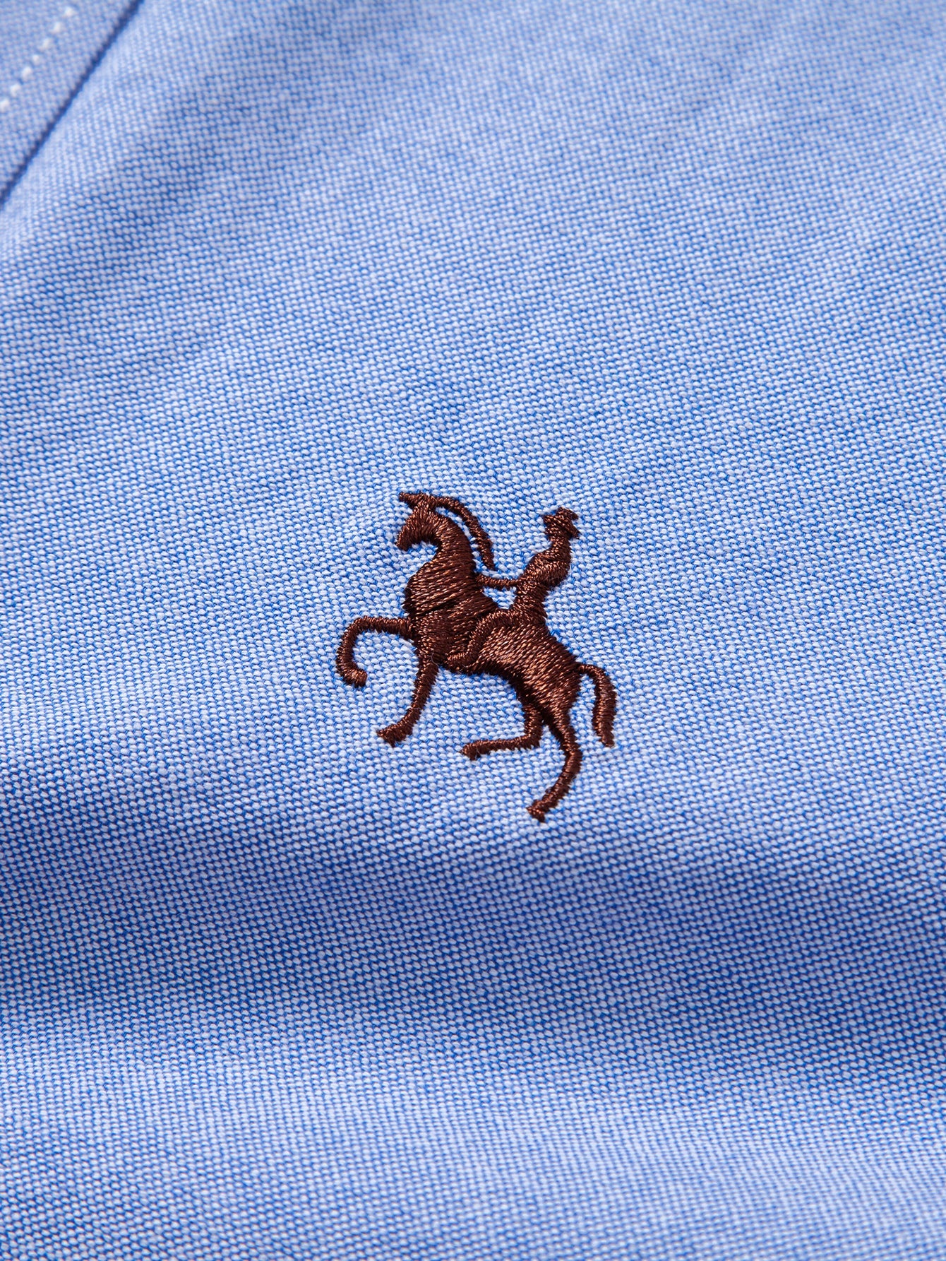 Cowboy-Stickerei Baumwoll-Oxford Hemd mit Knopfleiste