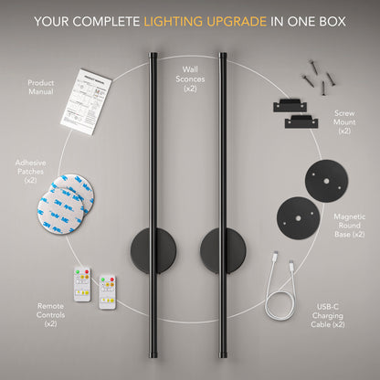 DRAHTLOSE MODERNE WANDLEUCHTEN (SET AUS 2)