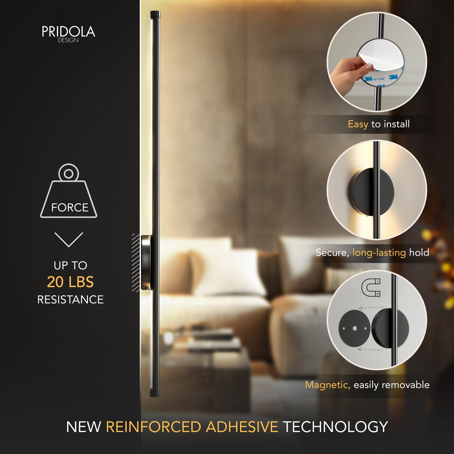 DRAHTLOSE MODERNE WANDLEUCHTEN (SET AUS 2)