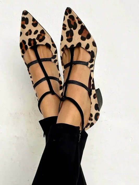 LEONI LEOPARD BALLET-HEELS