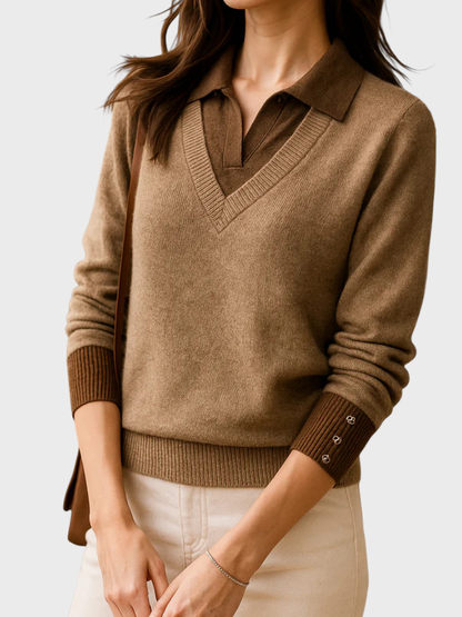 ALICIA LAYERED KNIT SWEATER