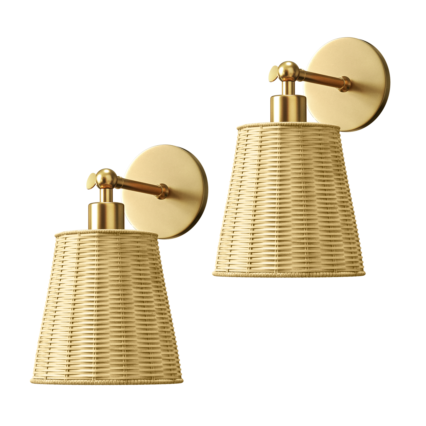 NATÜRLICHE DRAHTLOSE WANDLAMPEN (SET AUS 2)