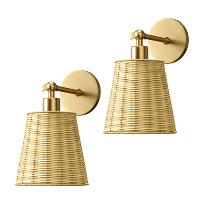 NATÜRLICHE DRAHTLOSE WANDLAMPEN (SET AUS 2)