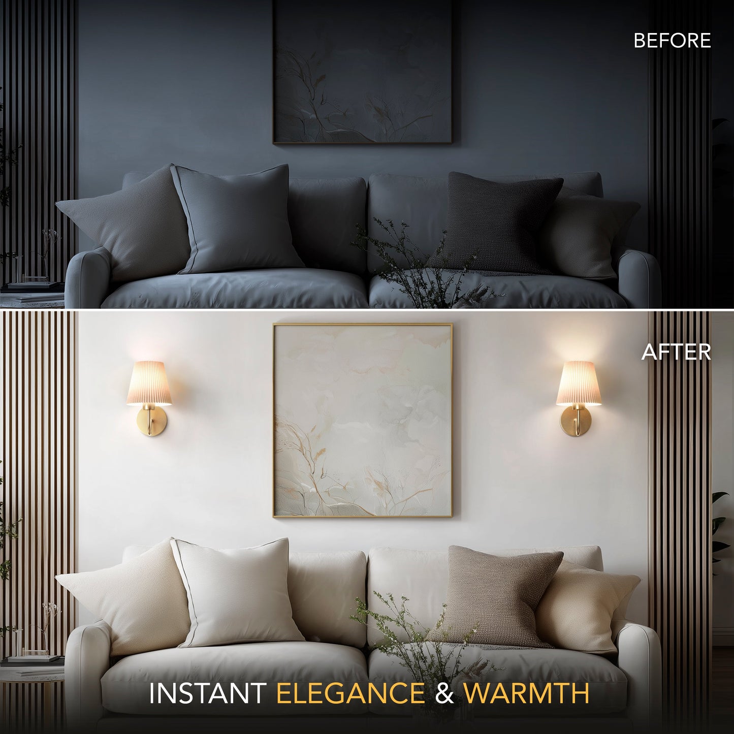 GEBOGENES DRAHTLOSES WANDLICHTER  (SET AUS 2)