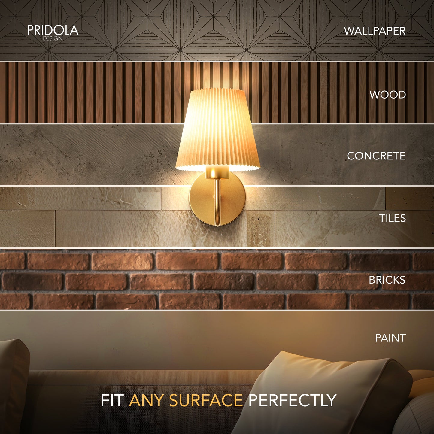 GEBOGENES DRAHTLOSES WANDLICHTER  (SET AUS 2)