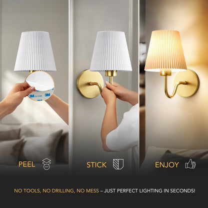 GEBOGENES DRAHTLOSES WANDLICHTER  (SET AUS 2)