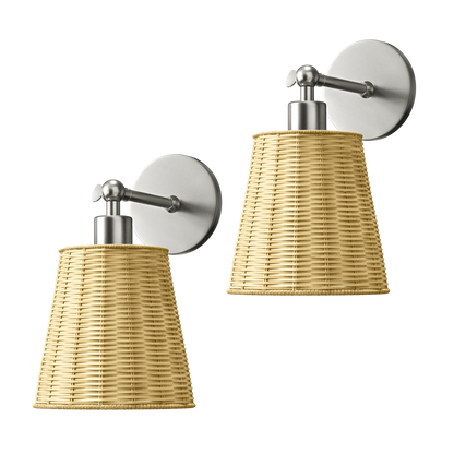 NATÜRLICHE DRAHTLOSE WANDLAMPEN (SET AUS 2)